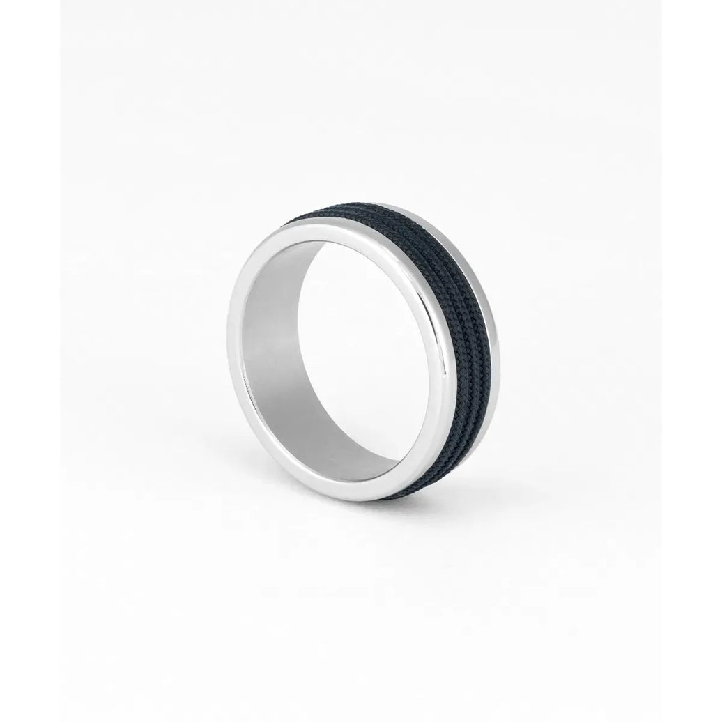 NAVARCH 8 WRAP RING - NAVY - SILVER