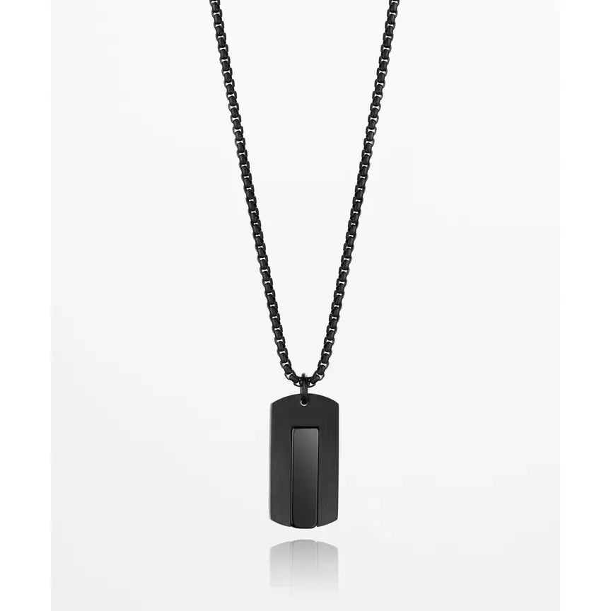 DOGTAG NECKLACE - BLACK AGATE