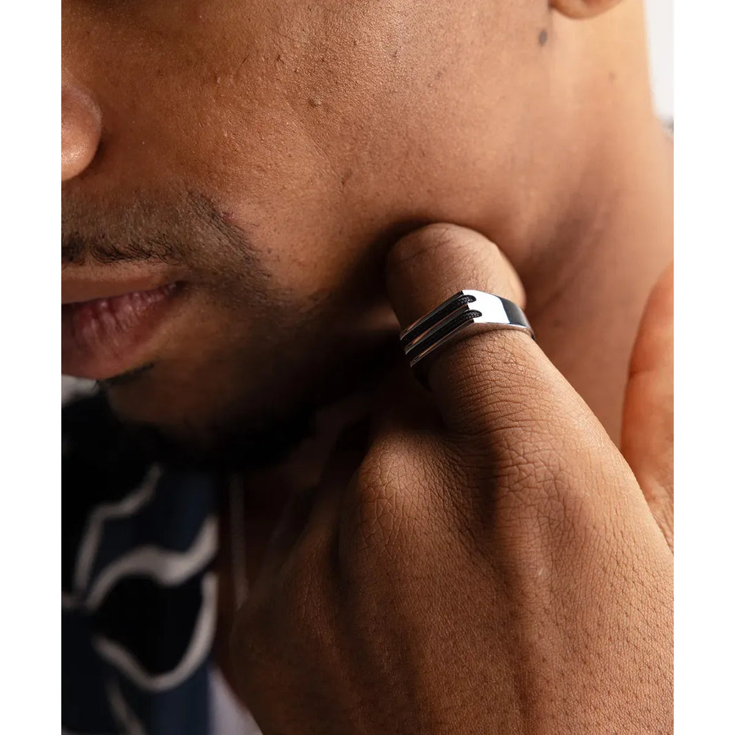 image SIGNET RING 6 MM SLIM - BLACK