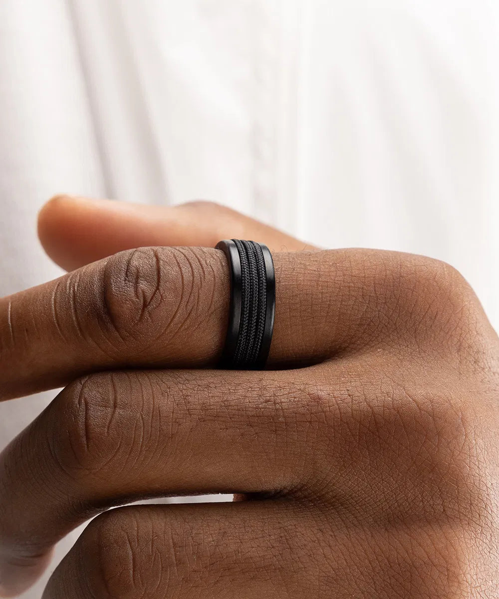 NAVARCH 8 WRAP RING - BLACK