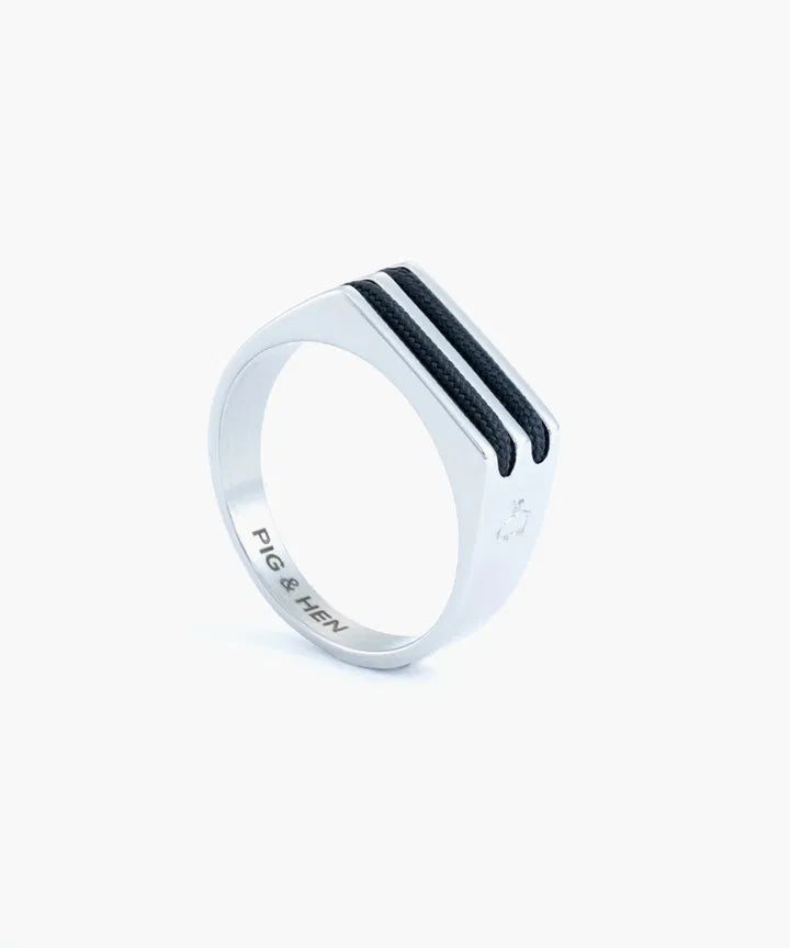 SIGNET RING 7MM ROPE - NAVY