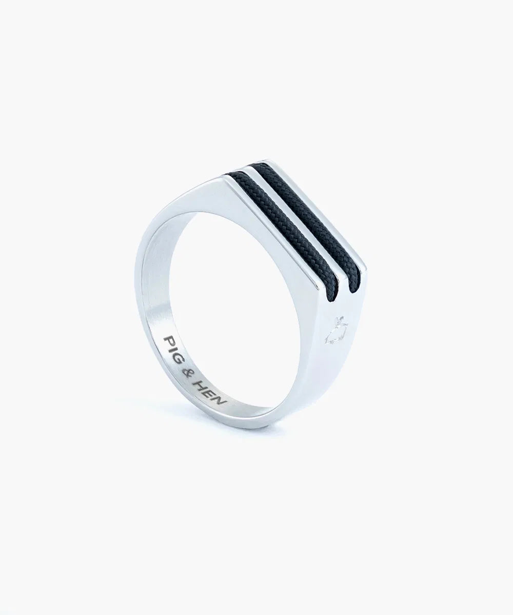 SIGNET RING 6 MM SLIM - BLACK