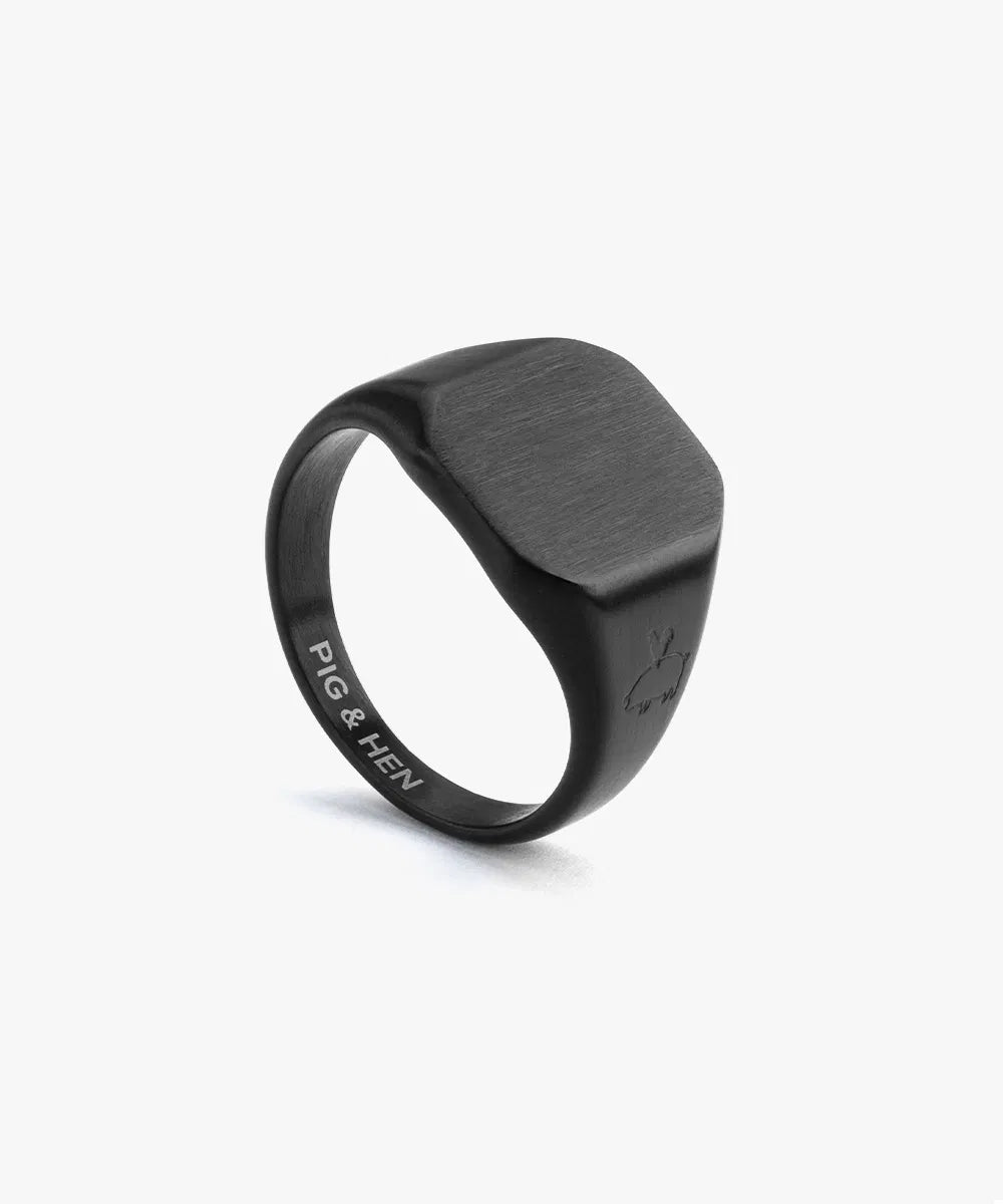 SIGNET RING 16 MM CLASSIC - BLACK