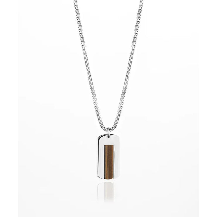 DOGTAG NECKLACE - TIGER EYE