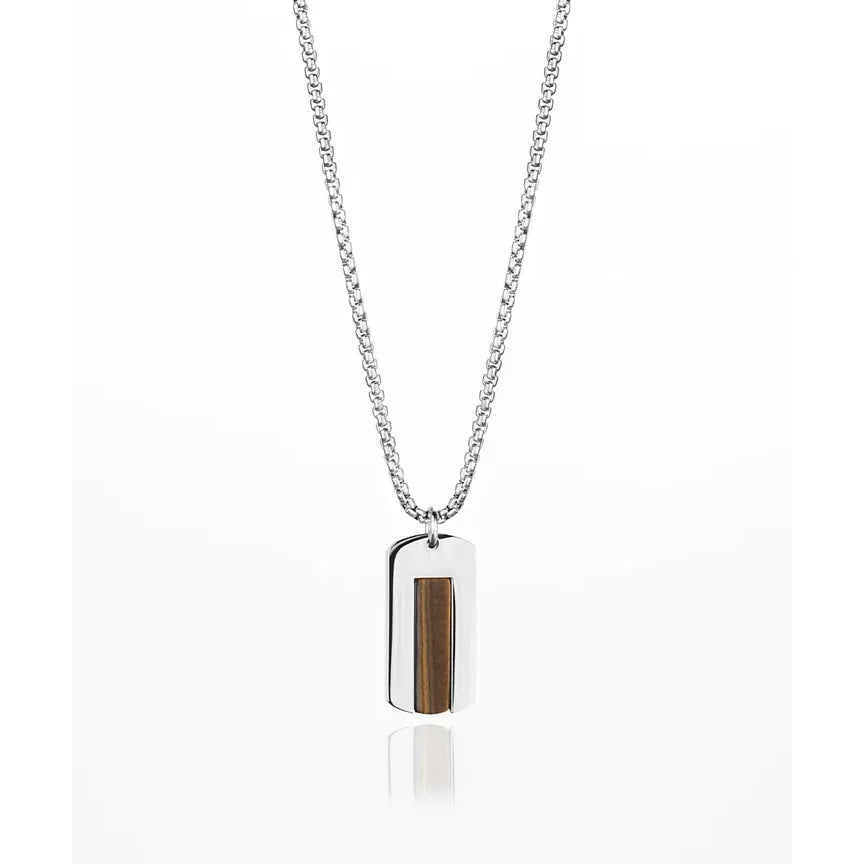 DOGTAG NECKLACE - TIGER EYE