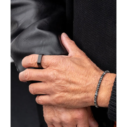 SIGNET RING 6 MM SLIM - BLACK