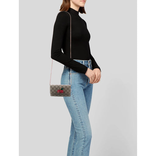 GG Supreme Cherry Crystal Mini Bag Chain Shoulder Crossbody