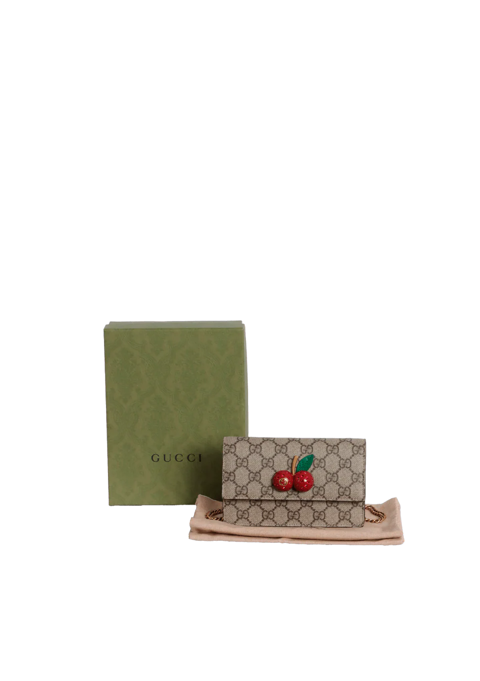 GG Supreme Cherry Crystal Mini Bag Chain Shoulder Crossbody