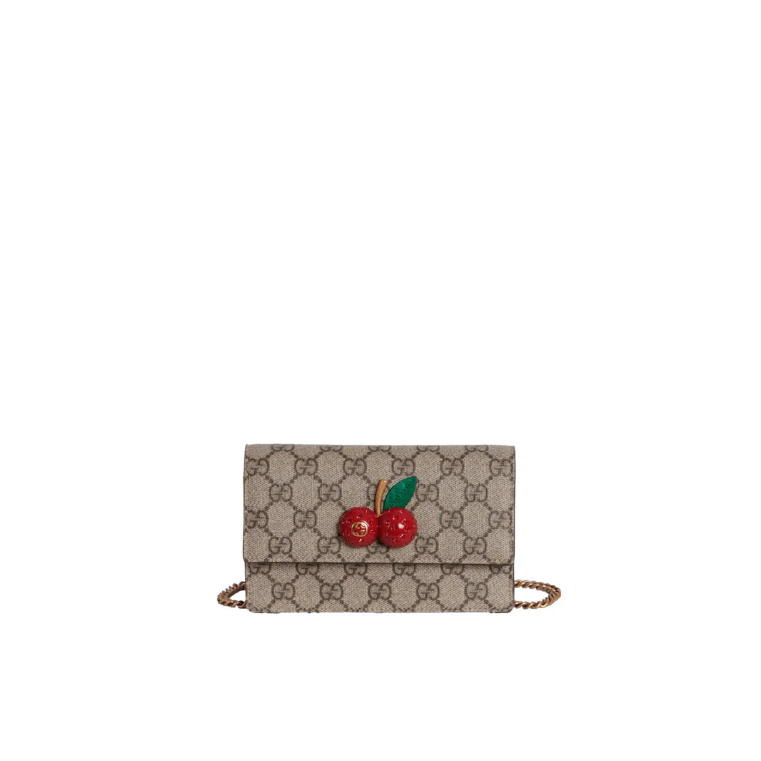 GG Supreme Cherry Crystal Mini Bag Chain Shoulder Crossbody