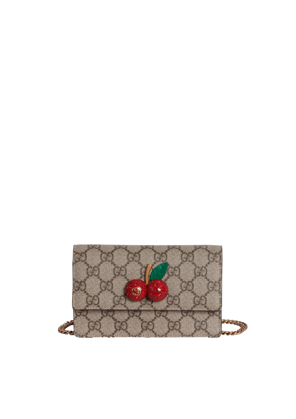 GG Supreme Cherry Crystal Mini Bag Chain Shoulder Crossbody