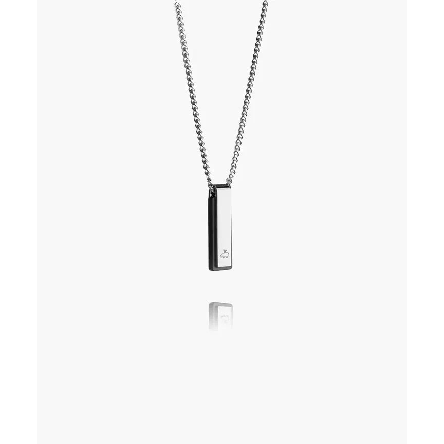 MONOLITH NECKLACE - BLACK AGATE  SILVER