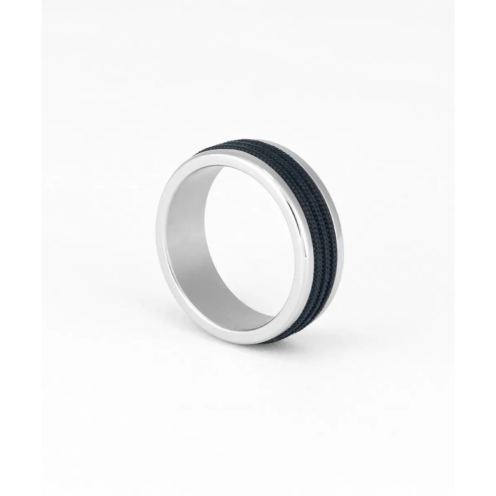 NAVARCH 8 WRAP RING - NAVY - SILVER