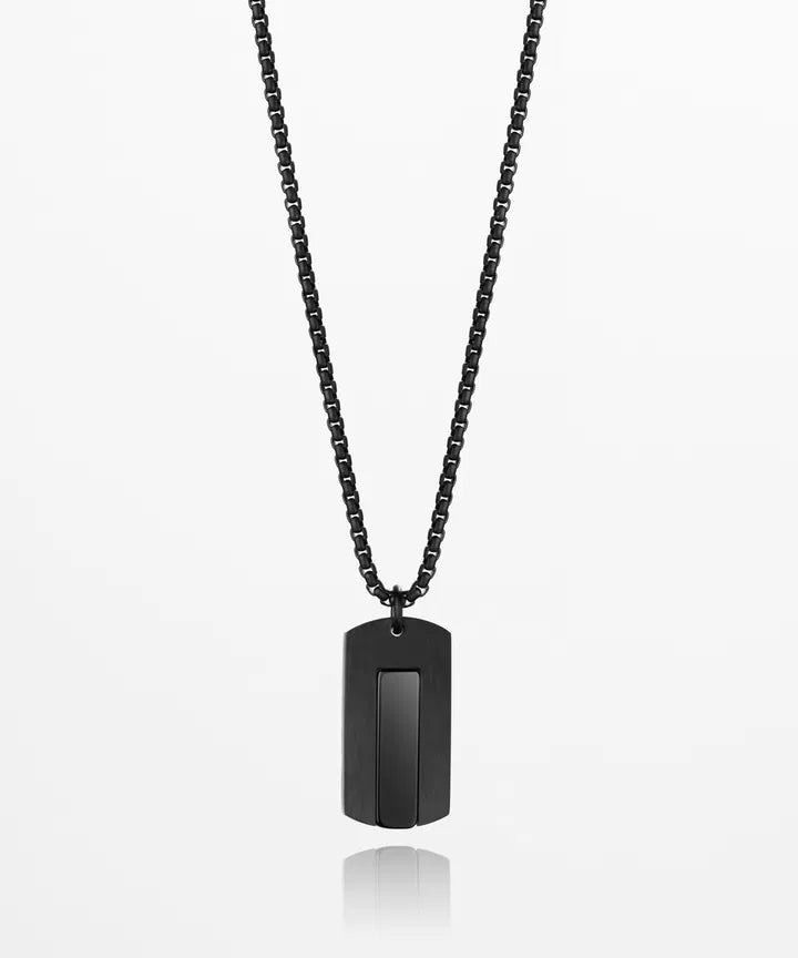 DOGTAG NECKLACE - BLACK AGATE