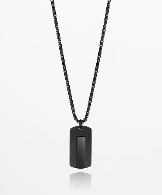 DOGTAG NECKLACE - BLACK AGATE