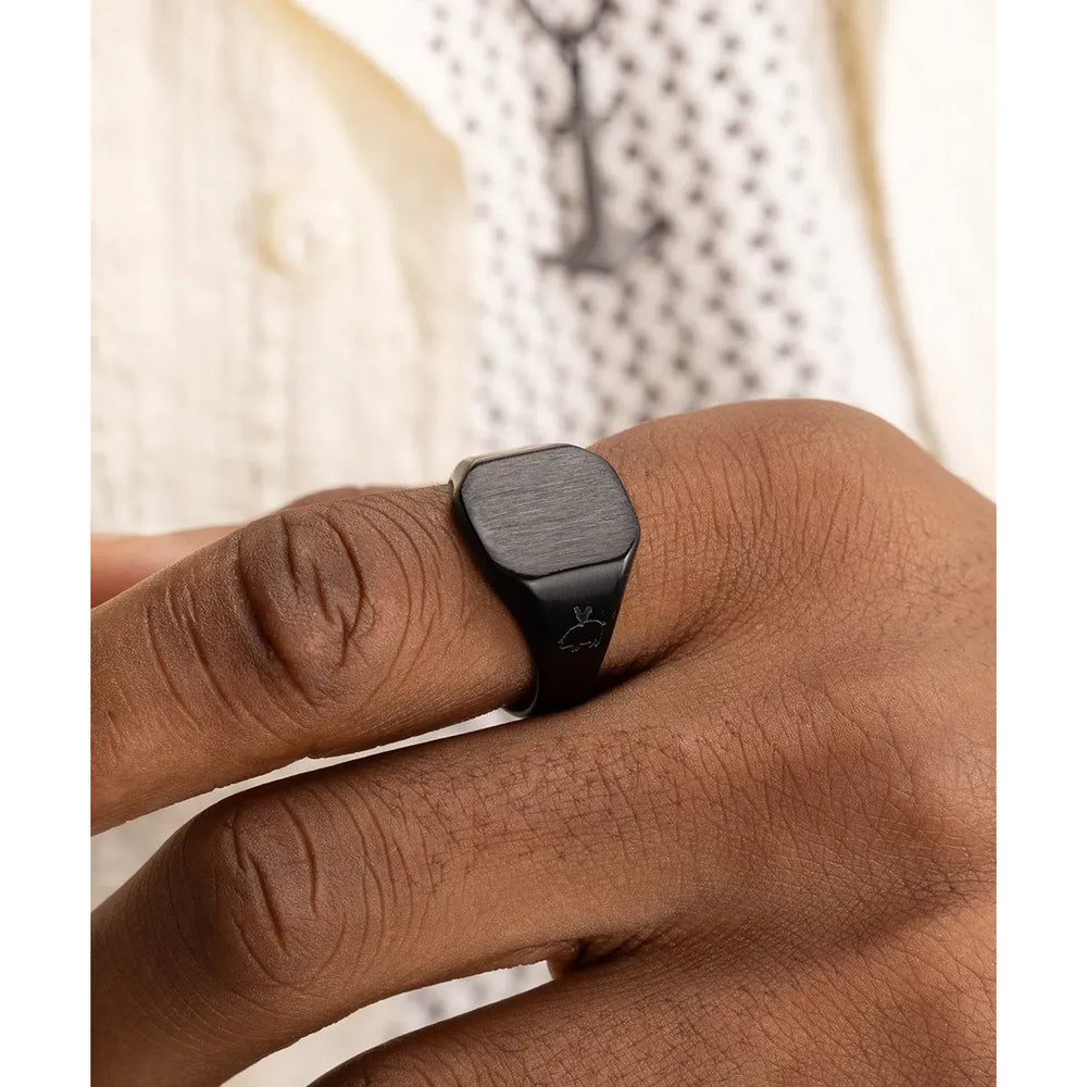 SIGNET RING 16 MM CLASSIC - BLACK