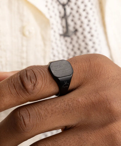 SIGNET RING 16 MM CLASSIC - BLACK