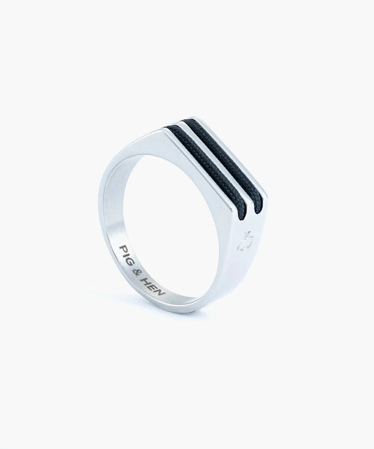 SIGNET RING 6 MM SLIM - BLACK