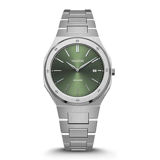 DATE-MASTER SILVER GREEN DIAL