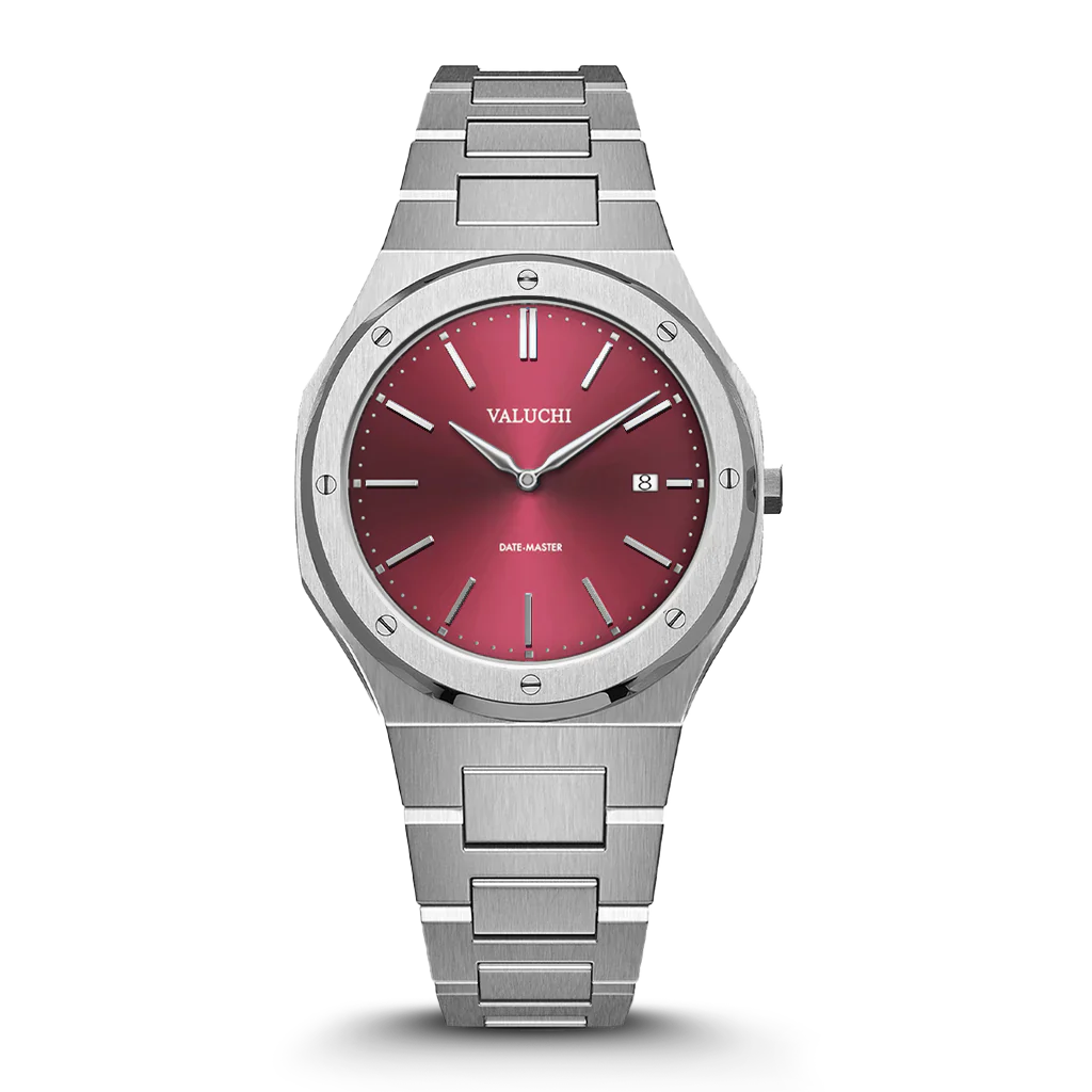 DATE-MASTER 36 SILVER RED-DIAL