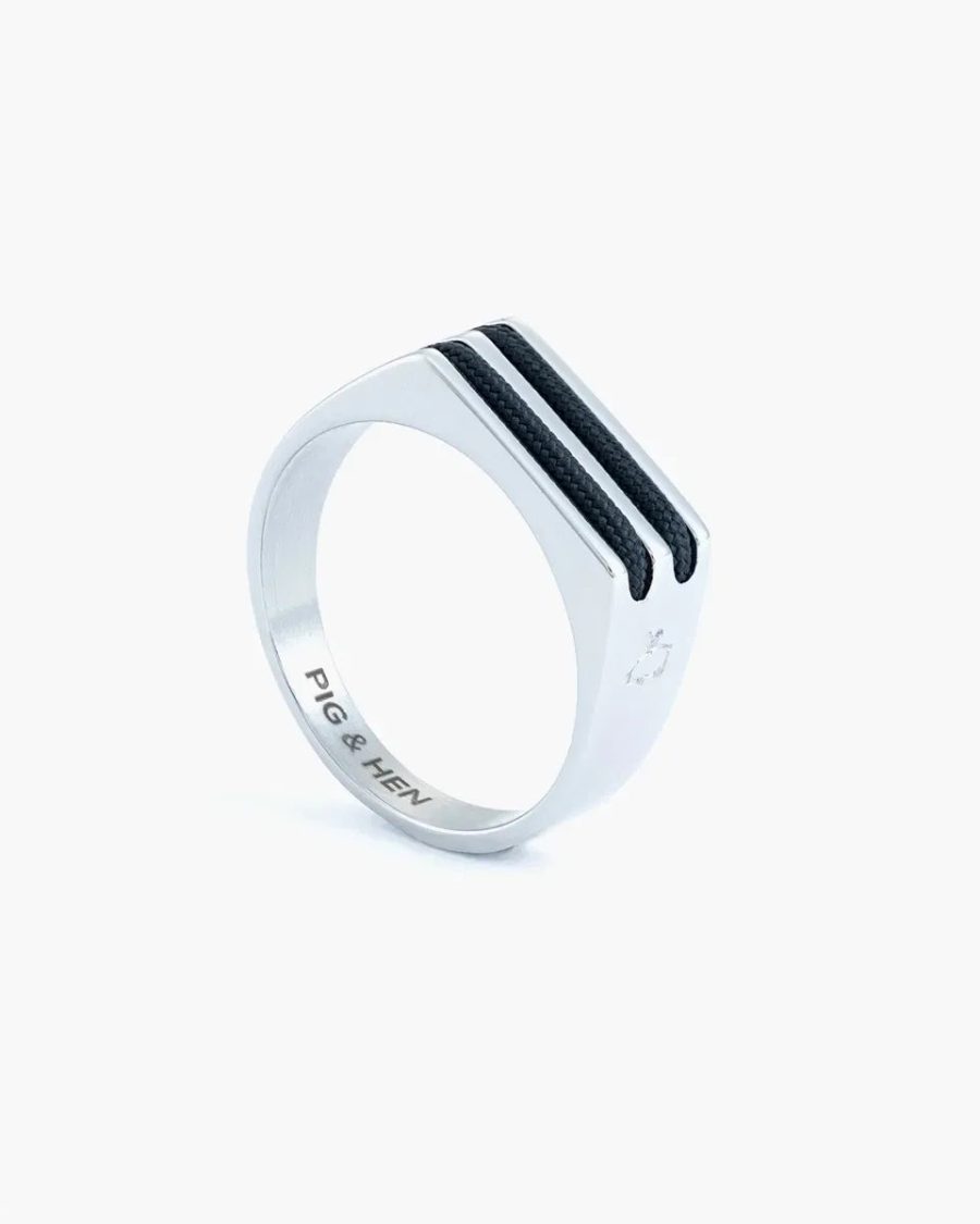 SIGNET RING 6 MM SLIM - BLACK
